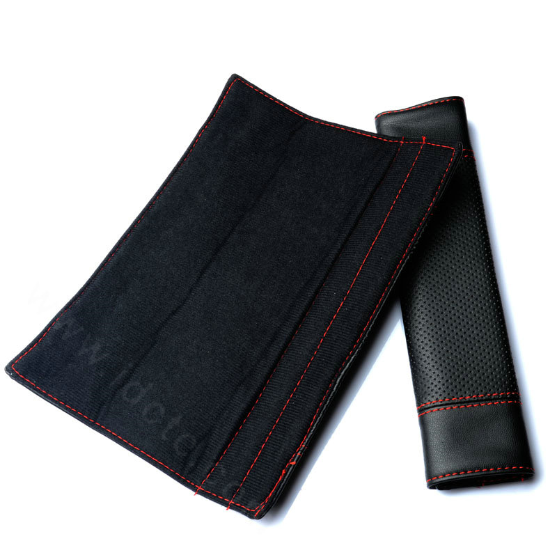 Calssic Man PU Leather Car Seat Safety Belt Covers Pads Car Decoration 2pcs - Black