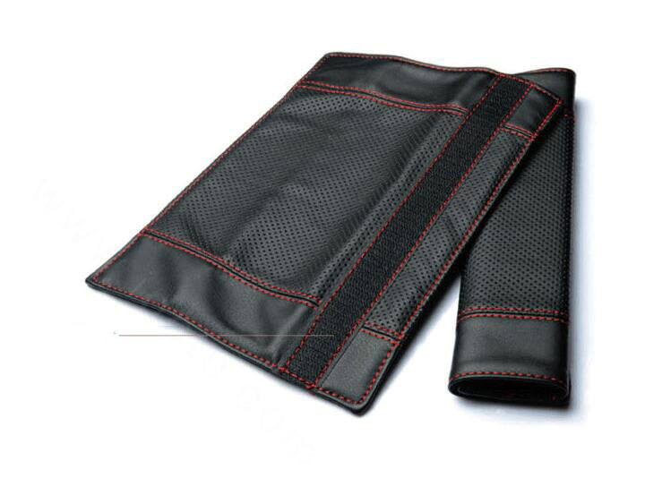 Calssic Man PU Leather Car Seat Safety Belt Covers Pads Car Decoration 2pcs - Black