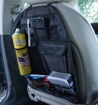 Car Seat Organizer Holder Multi-Pocket Travel Storage Bag Mesh Hanger Pocket - Black