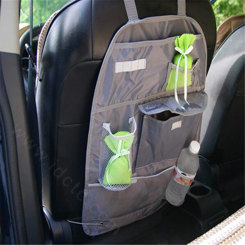 Car Seat Organizer Holder Multi-Pocket Travel Storage Bag Mesh Hanger Pocket - Gray