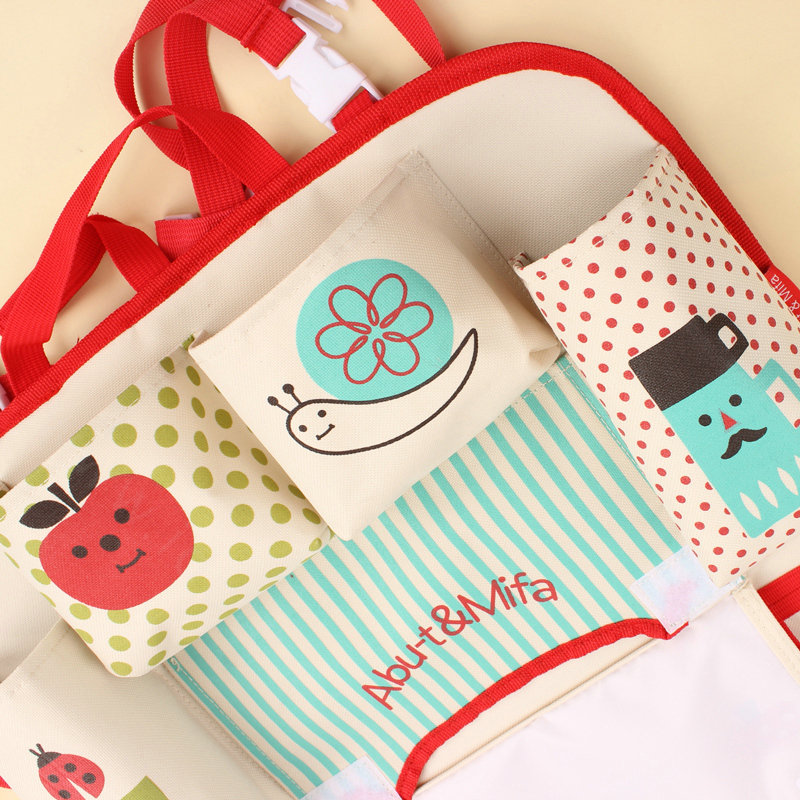 Cute Apple Multi-function Car Seat Back Hanging Pocket Thermal Insulation Storage Bag - Red