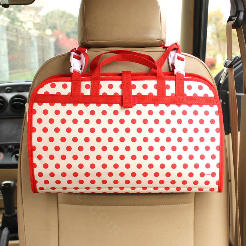 Cute Apple Multi-function Car Seat Back Hanging Pocket Thermal Insulation Storage Bag - Red