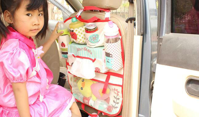 Cute Apple Multi-function Car Seat Back Hanging Pocket Thermal Insulation Storage Bag - Red