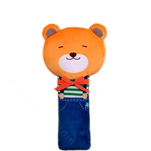 Cute Large Bear Car Seat Safety Belt Covers Pads Winter Plush Long Cushion 1pcs - Blue
