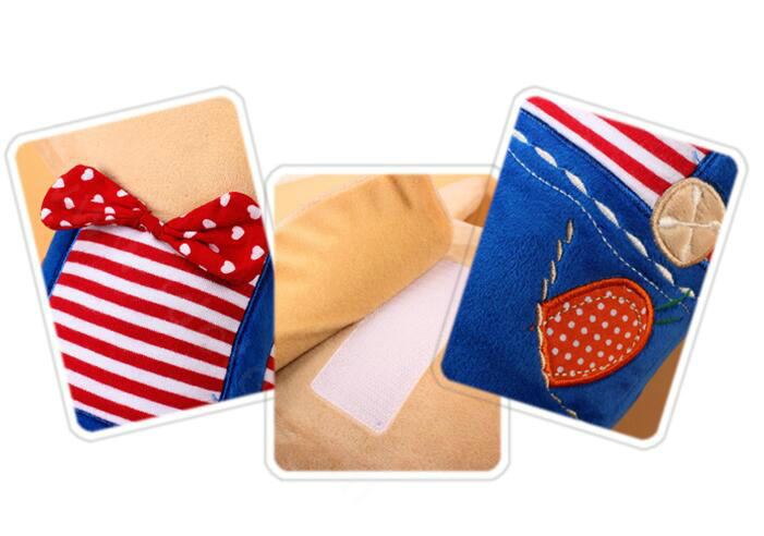 Cute Large Rabbit Car Seat Safety Belt Covers Pads Winter Plush Long Cushion 1pcs - Blue