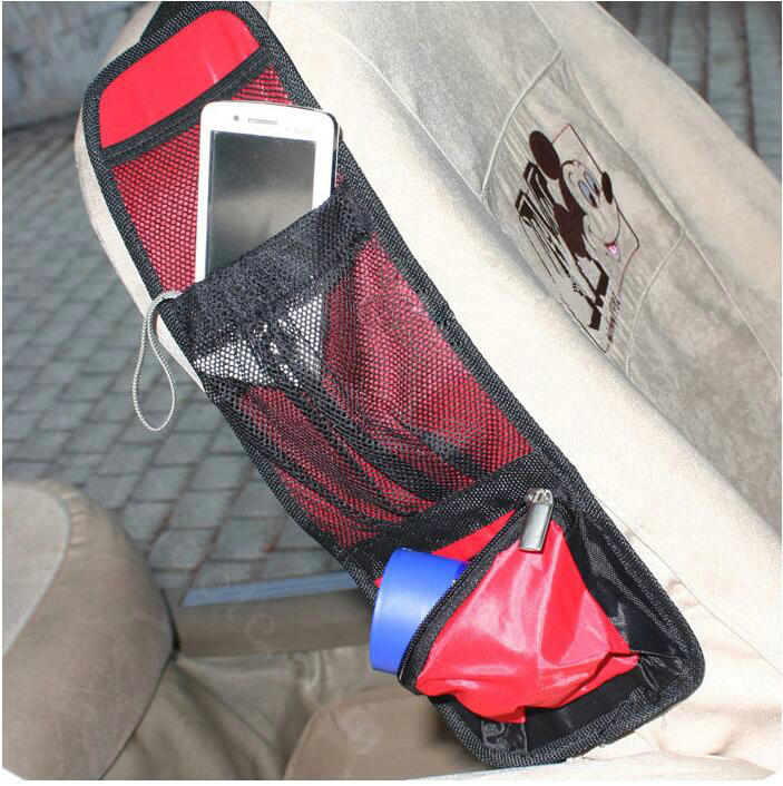 Discount Car Back Seat Side Organizer Holder Travel Storage Bag Mesh Hanger Pocket - Red