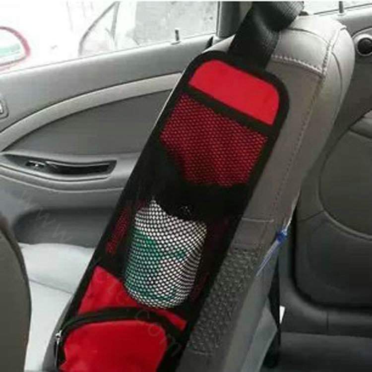 Discount Car Back Seat Side Organizer Holder Travel Storage Bag Mesh Hanger Pocket - Red