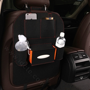 Large Waterproof Felt Car Seat Back Organizer Holder Pocket Hanger Storage Bag - Black