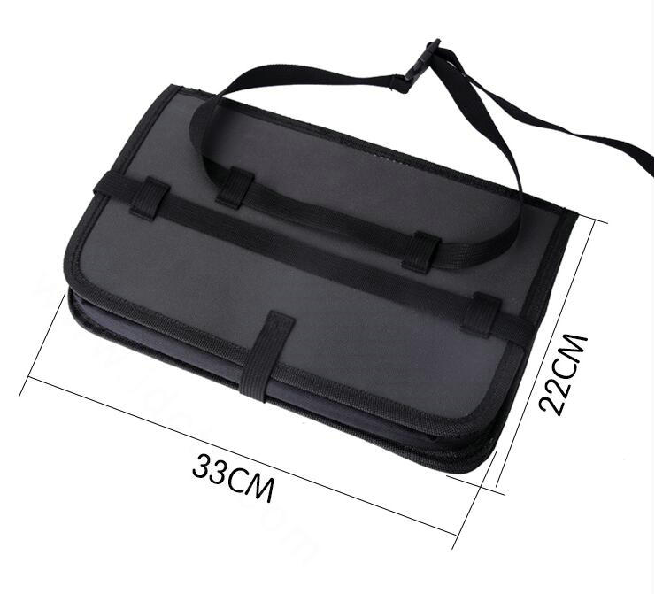 Multifunctional Folding Tray Car Back Seat Organizer Laptop Holder Dining Table Storage Bag - Black
