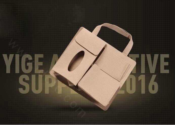 New Waterproof Felt Car Seat Back Organizer Holder Pocket Hanger Storage Bag - Beige