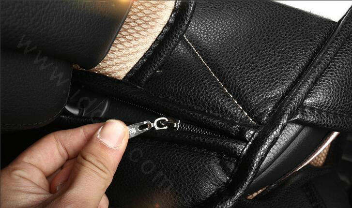 Personality Owl General Car Seat Covers Genuine PU Leather Cushion 5pcs Sets - Black