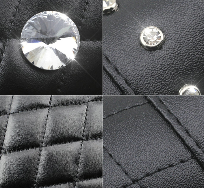 1PCS Roses Crystal Leather Car Neck Pillow Four Seasons General Auto Headrest for Women - Black