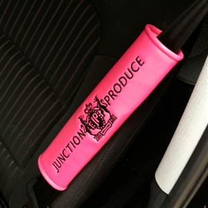1pcs Car Safety Seat Belt Covers Personalized Embroidery Leather Auto Interior Accessories - Rose