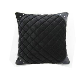 1pcs Diamond Plush Car Arms Pillows Support Lumbar Cushion Auto Interior Decoration - Black