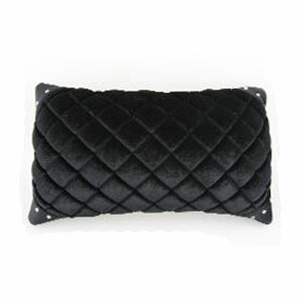 1pcs Diamond Plush Car Waist Pillows Support Lumbar Cushion Auto Interior Decoration - Black