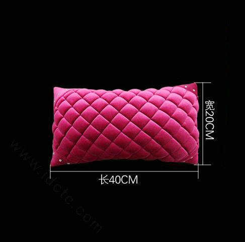 1pcs Diamond Plush Car Waist Pillows Support Lumbar Cushion Auto Interior Decoration - Rose