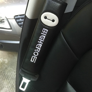 1pcs Leather Car Safety Seat Belt Covers Creative Embroidery Auto Interior Accessories - Black