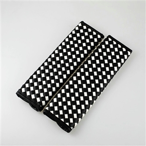 2pcs Car Safety Seat Belt Covers Weaving Leather Shoulder Pads High Quality - Black White
