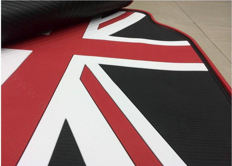 5pcs Rubber Car Floor Mats United Kingdom UK Flag Universal Carpet Decorative Sets - Red Black