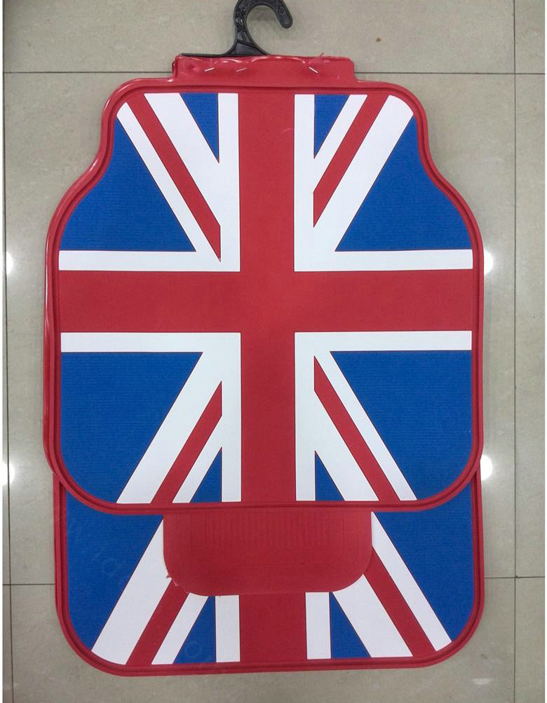 5pcs Rubber Car Floor Mats United Kingdom UK Flag Universal Carpet Decorative Sets - Red Blue