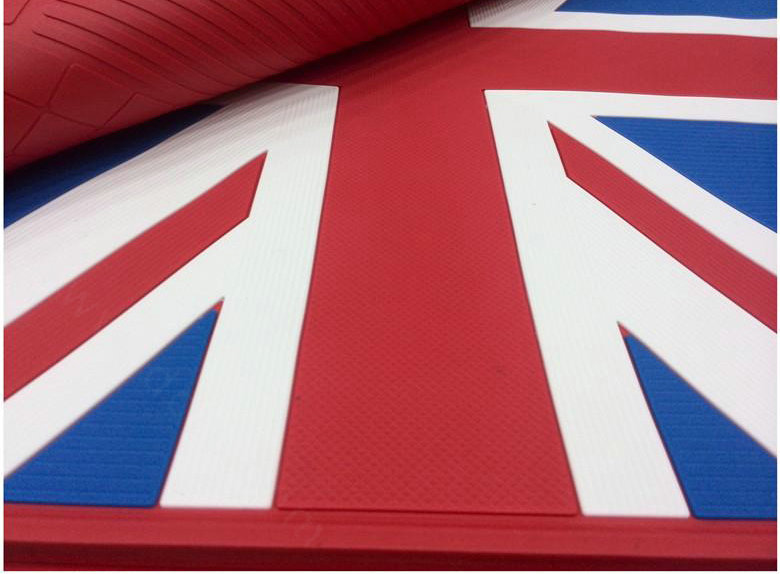 5pcs Rubber Car Floor Mats United Kingdom UK Flag Universal Carpet Decorative Sets - Red Blue