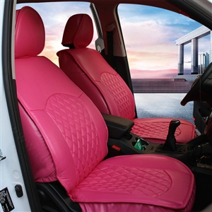 Automotive Seat Covers for Women PU Leather Universal Packs Car Seat Cushion Set - Rose