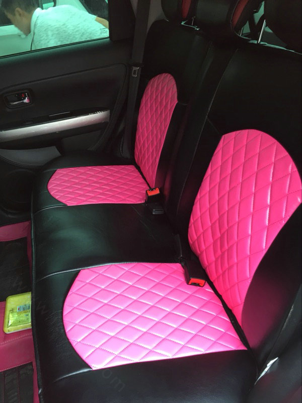 Automotive Seat Covers for Women Quality PU Leather Universal Car Seat Cushion Set - Rose