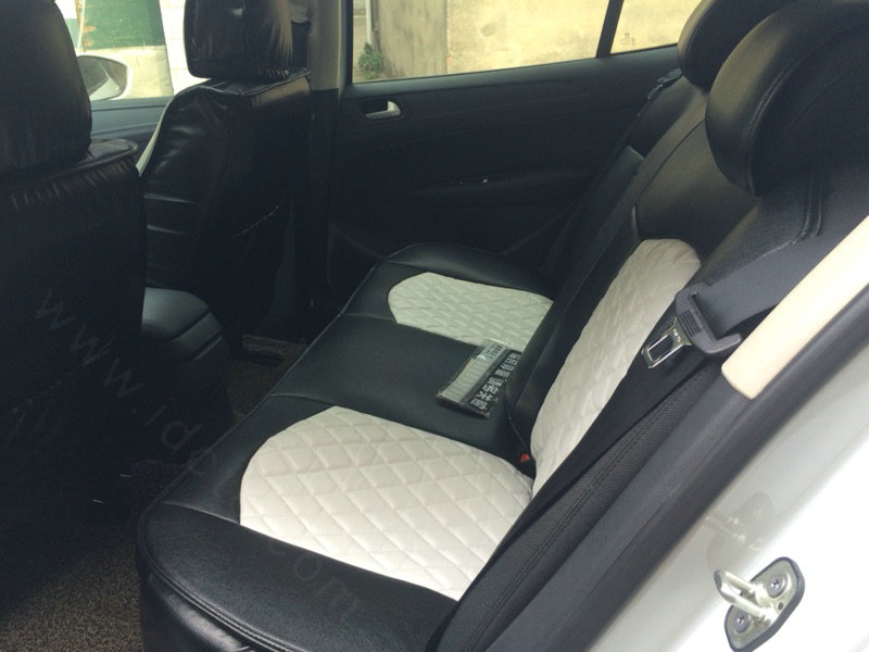 Automotive Seat Covers for Women Quality PU Leather Universal Car Seat Cushion Set - White