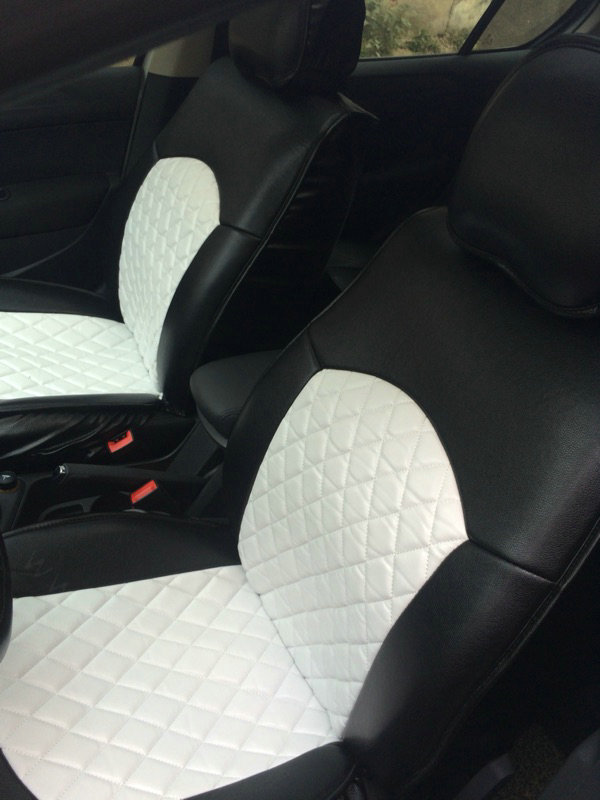 Automotive Seat Covers for Women Quality PU Leather Universal Car Seat Cushion Set - White