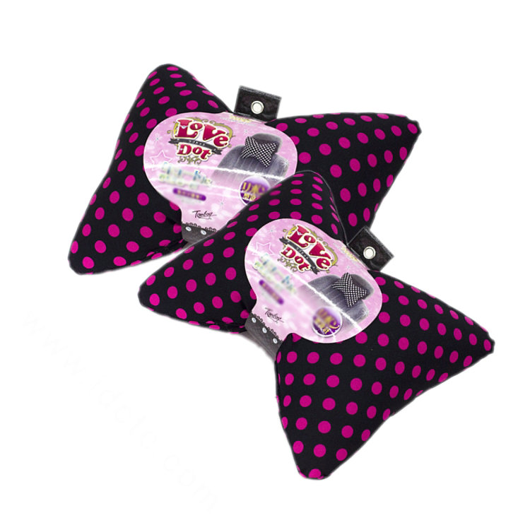 Calssic Polka Dot Car Neck Pillows Headrest Cotton Auto Interior Decoration 1pcs - Black Rose