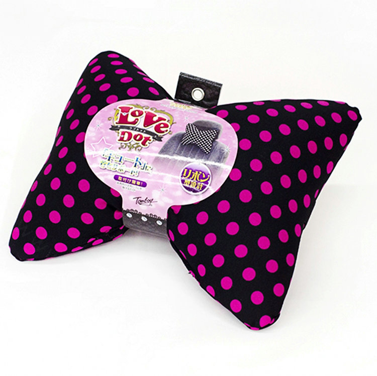 Calssic Polka Dot Car Neck Pillows Headrest Cotton Auto Interior Decoration 1pcs - Black Rose