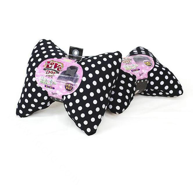 Calssic Polka Dot Car Neck Pillows Headrest Cotton Auto Interior Decoration 1pcs - Black White