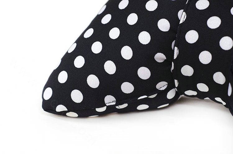 Calssic Polka Dot Car Neck Pillows Headrest Cotton Auto Interior Decoration 1pcs - Black White