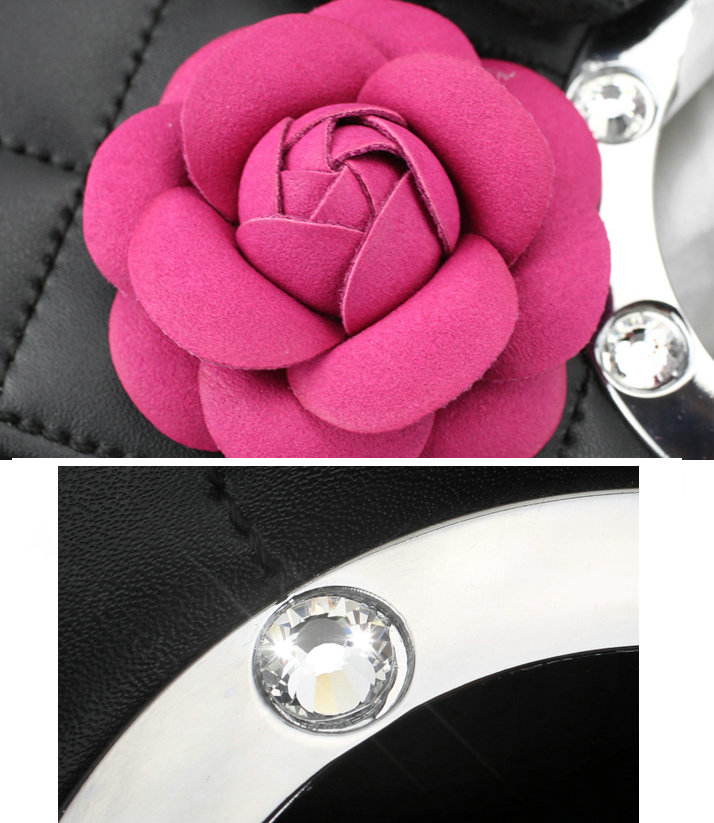 Camellia Flower Leather Car Tissue Paper Box Holder Case Vehicle Interior Accessories - Black Rose