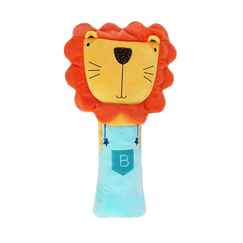 Childen Plush Large Lion Car Safety Seat Belt Covers Shoulder Pads PP Cotton 1pcs - Orange