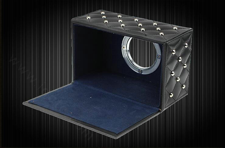 Creative Rivet Leather Car Tissue Paper Box Holder Case Seat Back Hanging Tissue Bag - Black