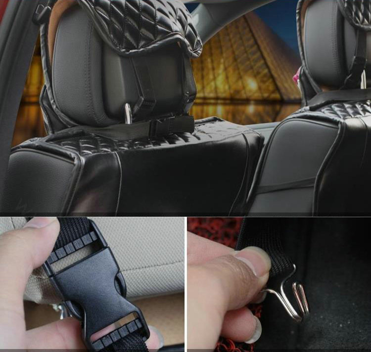 Crystal Flowers Leather Car Seat Cushion Universal Female Auto Seat Covers 10pcs Sets - Black