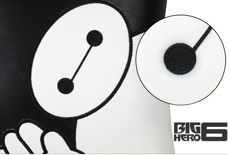 Cute Embroidery Car Seat Waist Pillows Women PU Leather Auto Interior Accessories 1pcs - Black