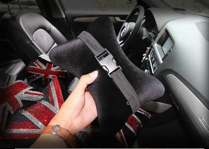 Diamond United Kingdom Flag Car Neck Pillows Headrest Soft Plush Auto Interior Decoration 1pcs - Black