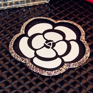 Flower Rhinestone Car Sticky Anti-Slip Mat Automobile Interior PVC Perfume Pad - Purple