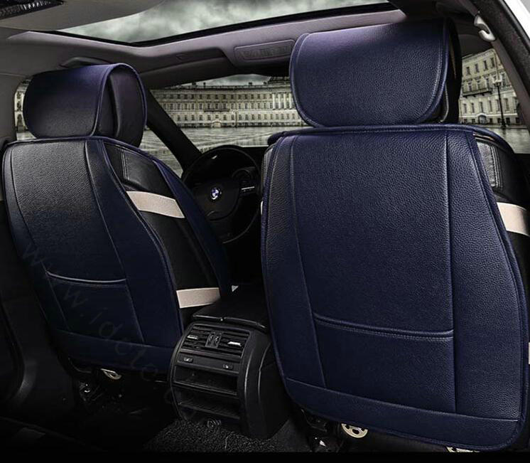 Gorgeous Mi British Flag Universal Auto Car Seat Cushion PU Leather 7pcs Sets - Blue Red