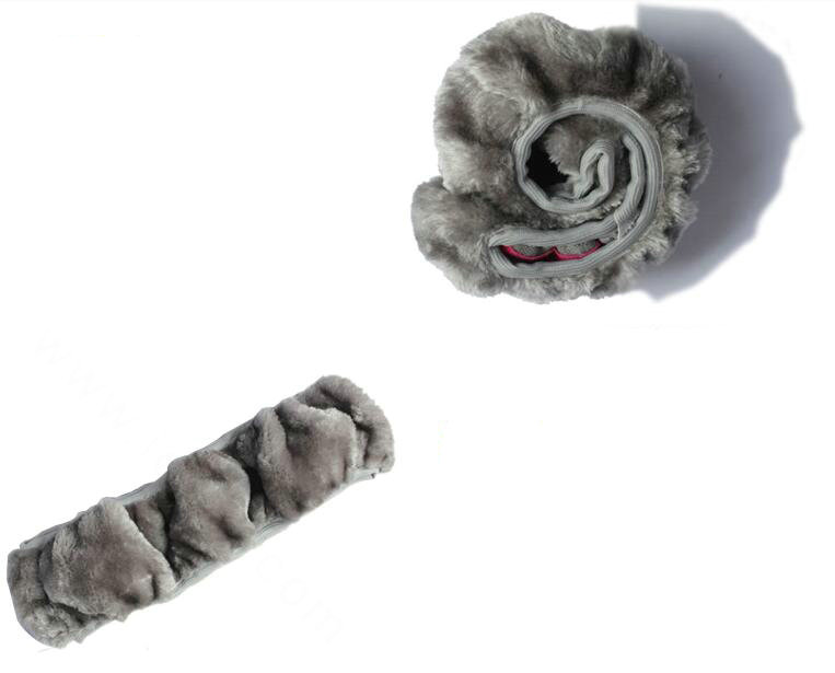 High Quality Winter Plush Elastic Car Steering Wheel Covers 15 inch 38CM - Gray