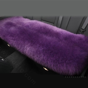 High Quality Wool Universal Car Seat Cushion Winter Fur One Piece Long Pads 1pcs - Purple