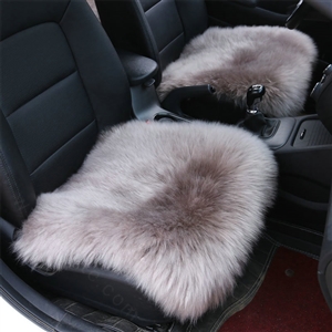 High Quality Wool Universal Car Seat Cushion Winter Fur One Piece Pads 1pcs - Bean Paste