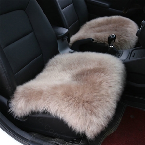 High Quality Wool Universal Car Seat Cushion Winter Fur One Piece Pads 1pcs - Camel
