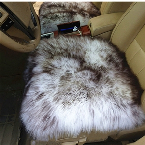 High Quality Wool Universal Car Seat Cushion Winter Fur One Piece Pads 1pcs - Coffee White