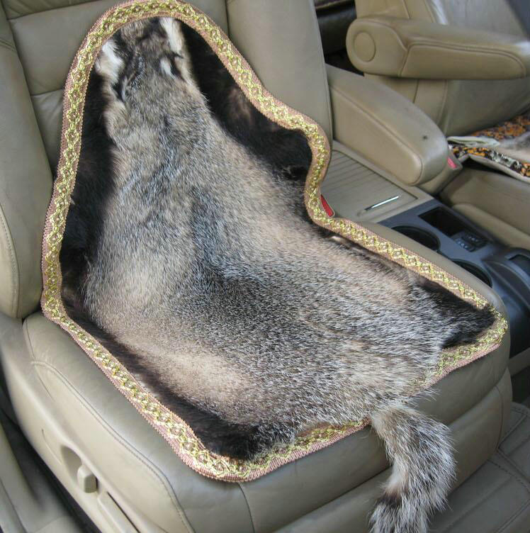 Hot Sales Badgers leather Car Seat Cushion Universal Auto Whole Fur Pads 1pcs - Brown