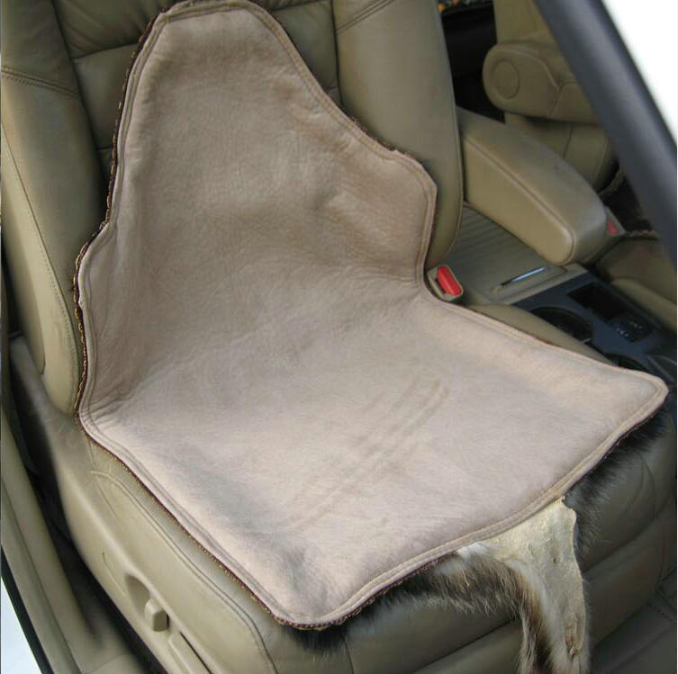 Hot Sales Badgers leather Car Seat Cushion Universal Auto Whole Fur Pads 1pcs - Brown