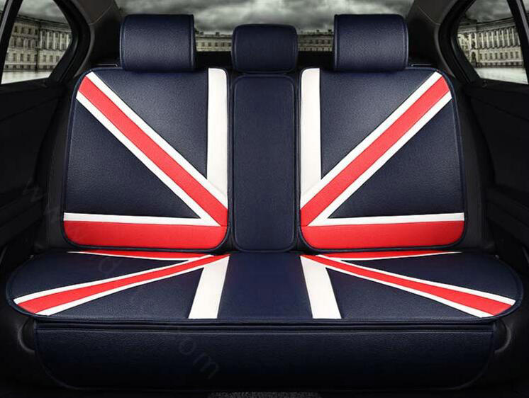 Hot sales Mi British Flag Style Universal Auto Seat Cushion PU Leather 12pcs Sets - Blue Red