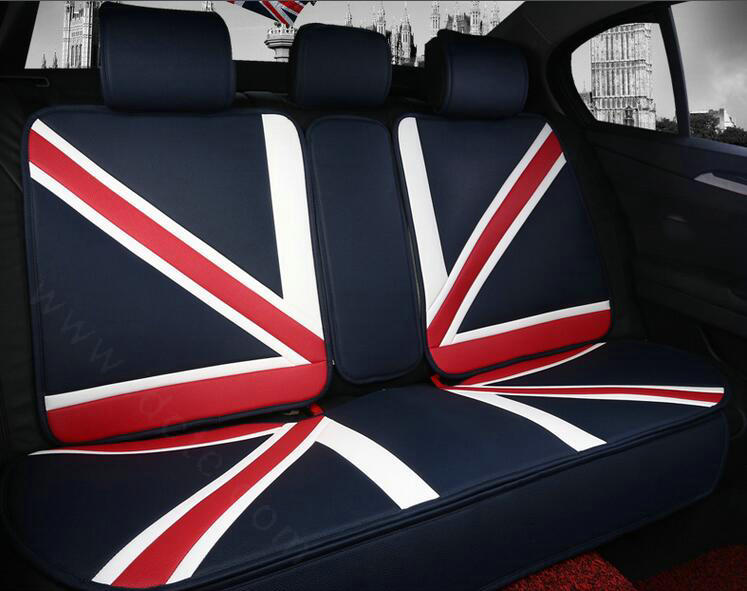 Hot sales Mi British Flag Style Universal Auto Seat Cushion PU Leather 12pcs Sets - Blue Red